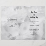 Svartvit katolsk ceremonibröllopsprogram flyg blad