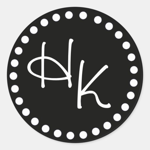 Svartvit Monogramklistermärke