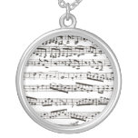 Svartvit musik noter anpassningsbara smycken