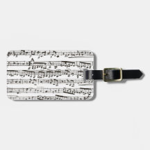 Svartvit musik noter bagageetiketter