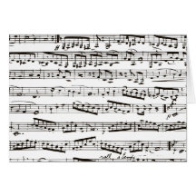 Svartvit musik noter hälsningskort