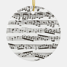 Svartvit musik noter julgranskulor