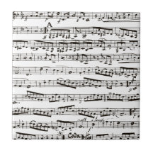 Svartvit musik noter kakelplatta av kerami