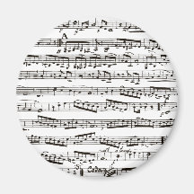 Svartvit musik noter magneter för kylskåp