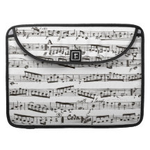 Svartvit musik noter sleeves för MacBook pro