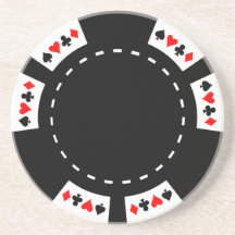 Svartvit pokerchip underlägg