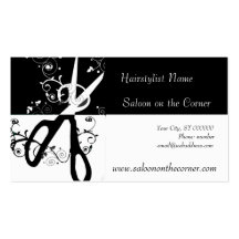 Svartvit sax för salong visitkort mall