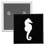 Svartvit Seahorse Knapp