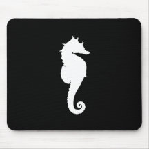 Svartvit Seahorse Musmattor
