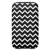 Svartvit sicksackmodell iPhone 3 tough cases
