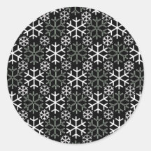 Svartvit snöflingorklistermärke