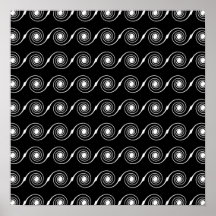 Svartvit spiral virvlar runt modellen posters