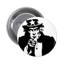 Svartvit symbol för Uncle Sam Nål