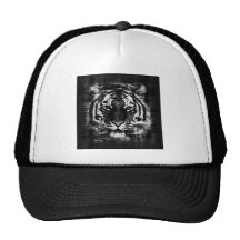 Svartvit tigervintagehatt trucker keps