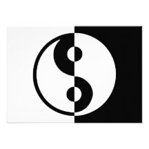 Svartvit Yin Yang skillnaddivide Tillkännagivanden