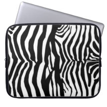 Svartvit zebra ränderlaptop sleeve datorfodral