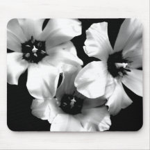 Svartvita blommor Mousepad Mus Mattor