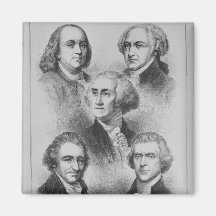Svartvita porträtt för founding fathers magneter