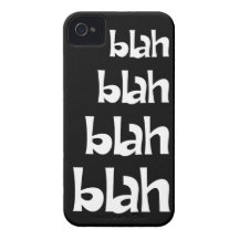 Svartvitt blah - blah case för iPhone 4s iPhone 4 Skydd
