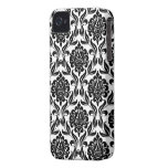Svartvitt damastast mönster Case-Mate iPhone 4 cases