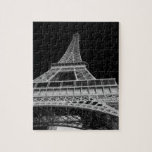 Svartvitt Eiffel torn Foto Pussel