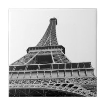 Svartvitt Eiffel torn Kakel