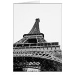 Svartvitt Eiffel torn Kort