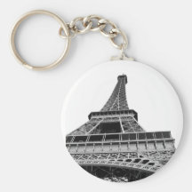 Svartvitt Eiffel torn Nyckel Ringar