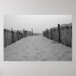 Svartvitt fototryck för strand affisch