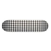 Svartvitt ginghammönster anpassningsbara skateboard