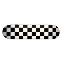 Svartvitt rutigt mönster skateboard