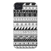 Svartvitt stam- mönster iPhone 4 Case-Mate skydd
