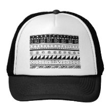 Svartvitt stam- mönster trucker keps