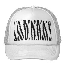 Svartvitt tigertryck. Tigermodell Trucker Keps