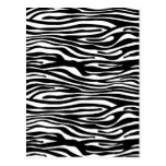 Svartvitt zebra tryckmönster - vykort