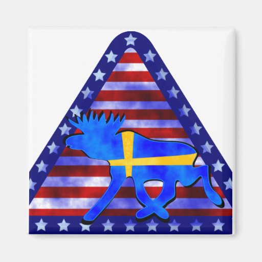 Svensk-Amerikan älg Kylskåpmagneter