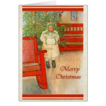 Svensk flicka med vinterMuffgod jul Hälsnings Kort