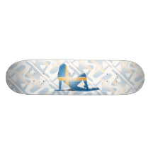 Svensk flickaSilhouetteflagga Skate Board Deck