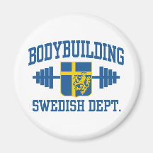 Svensk kroppsbyggare magnet för kylskåp