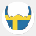 Svensk Viking hjälmflagga av sverigen Runda Klistermärken