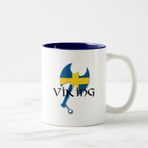 Svensk yxa för Viking sverigeflagga Muggar