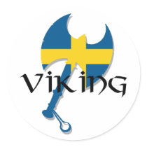 Svenska Viking Sverige sjunker yxan Runda Klistermärken