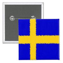 Svenskflagga Knapp Med Nål