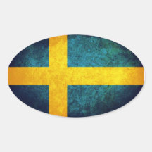 Svenskflagga Ovala Klistermärken