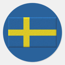 Svenskflagga Rund Klistermärke