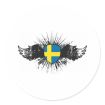 Sverige Rund Klistermärke