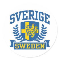 Sverige Rund Klistermärke