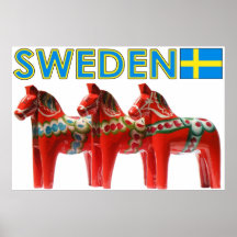 Sverige Dala häst Affischer