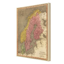 Sverige Danmark, norge Canvasduk Med Gallerikvalitet