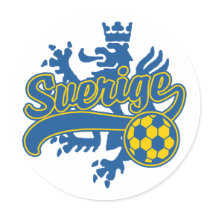 Sverige fotboll runda klistermärken
